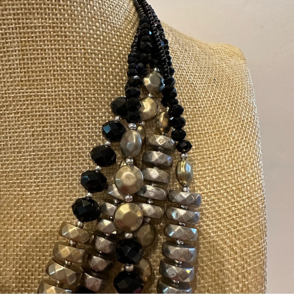 Chico's Multistrand Beaded Statement Necklace In … - image 5